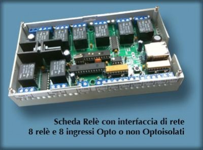 Scheda relè I/O con connessione ethernet web server