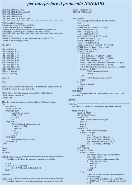 gps protocollo nme0183