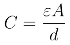 Figura 4: Formula per il calcolo della capacità elettrica.
