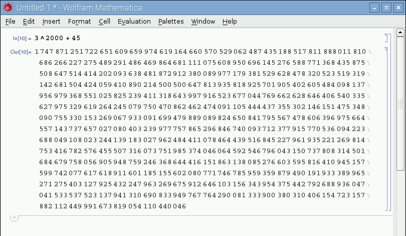 Figura 3: La precisione infinita di Mathematica.