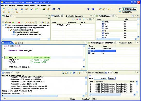 Figura 7. Debug perspective di Tasking VX