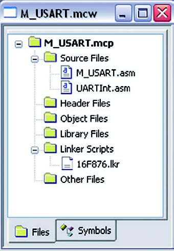 Figura 4: configurazione del progetto in MPLAB IDE.