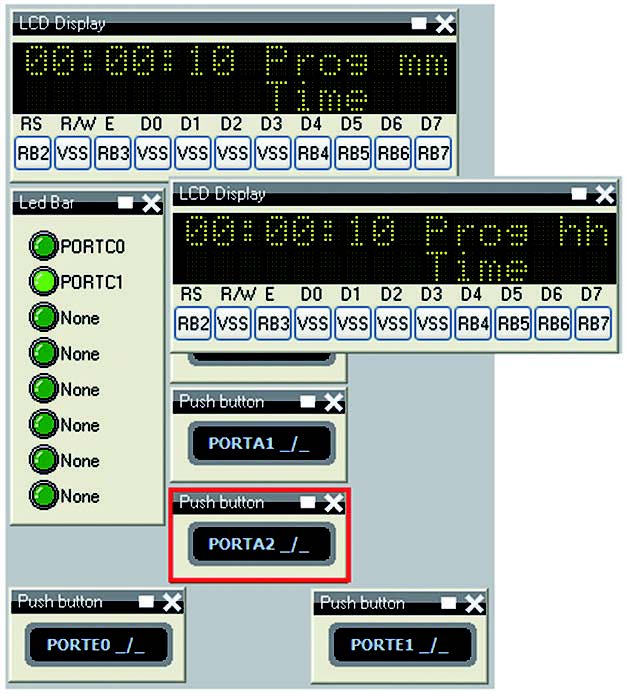 Figura 5: modalità di programmazione (impiego del tasto Select – PIN_A2 per la selezione dell’impostazione dei minuti e delle ore).