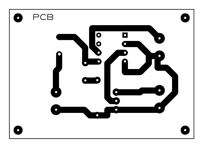 Figura 4: la traccia del circuito stampato (PCB) vista dal lato del rame
