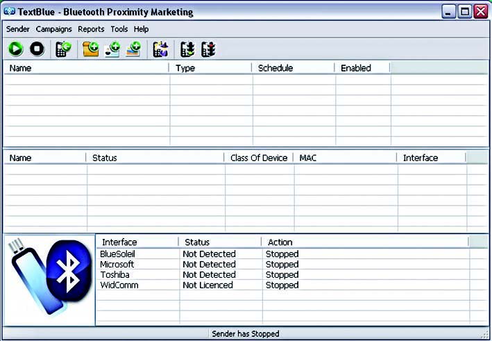 Figura 1: finestra principale di TextBlue.