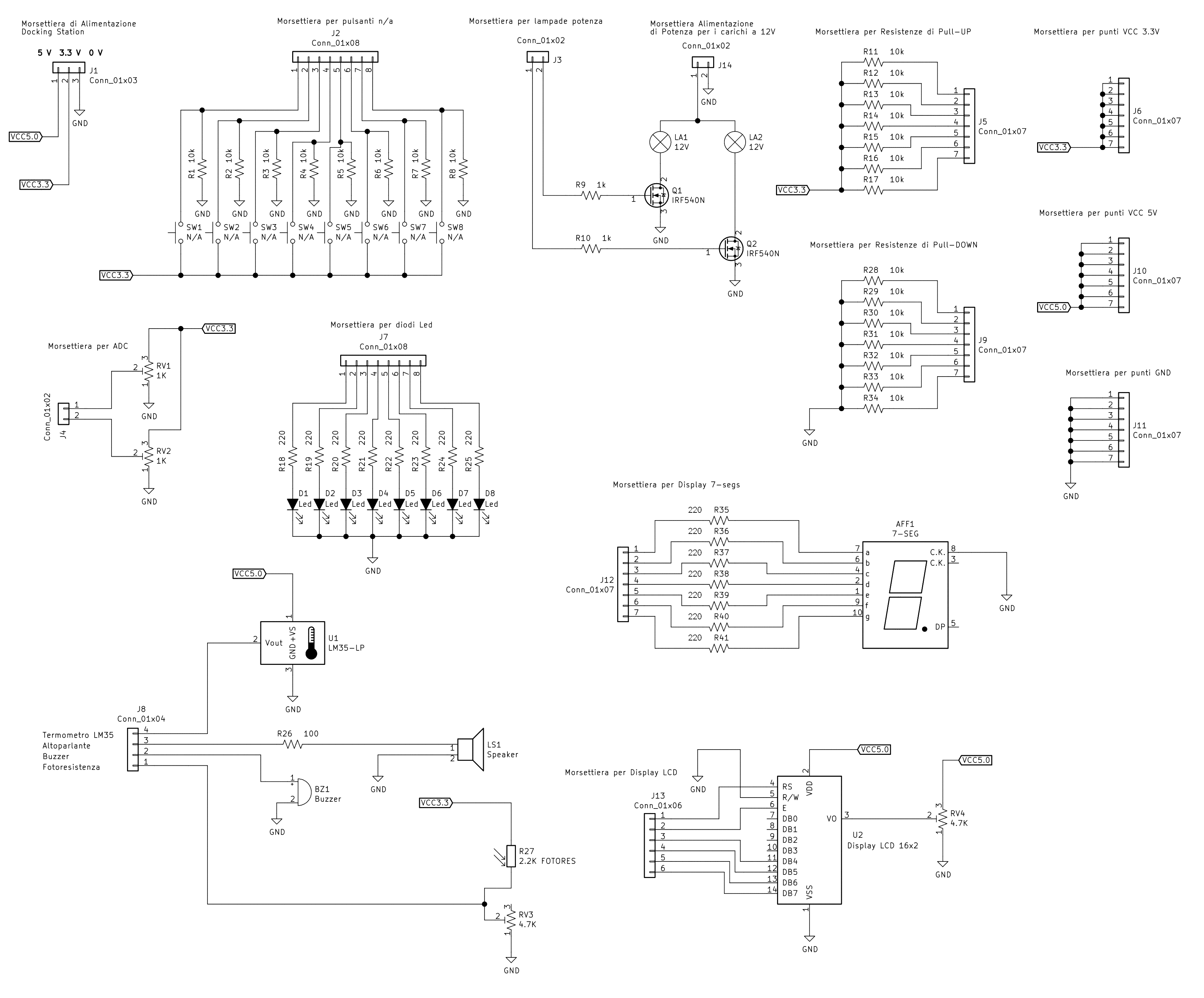 Figura 1: lo schema elettrico della Docking Station per ESPertino
