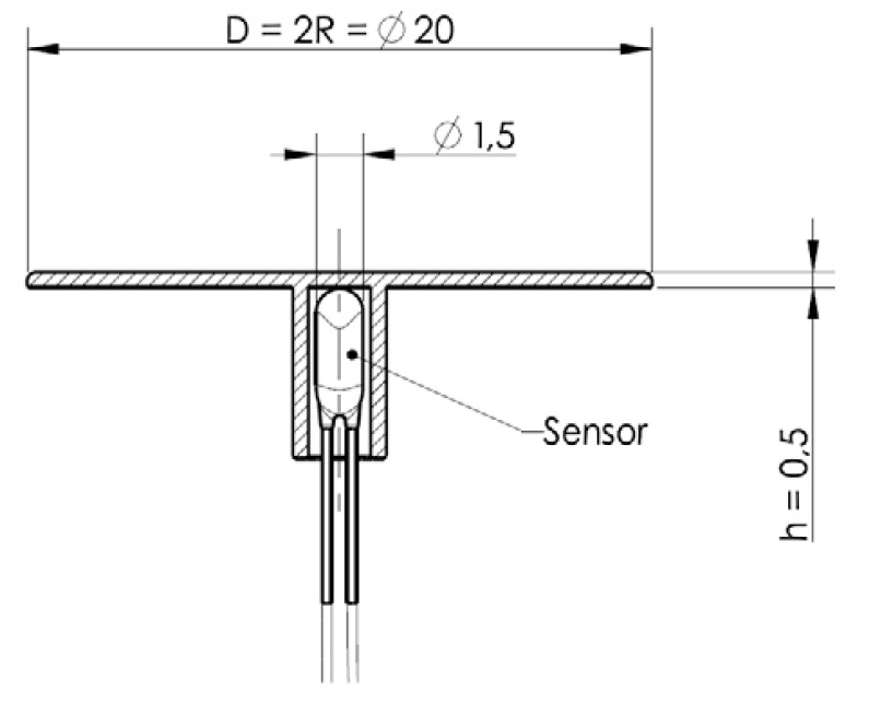 Figura 3: entrambi i sensori di temperatura vengono spinti in piccoli tubi saldati a piccoli dischi d'argento