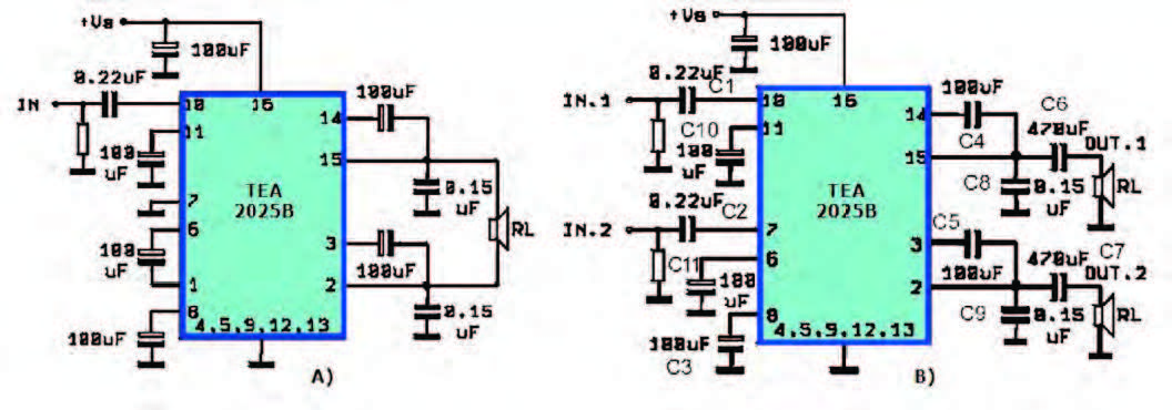 Tea2025b схема усилителя