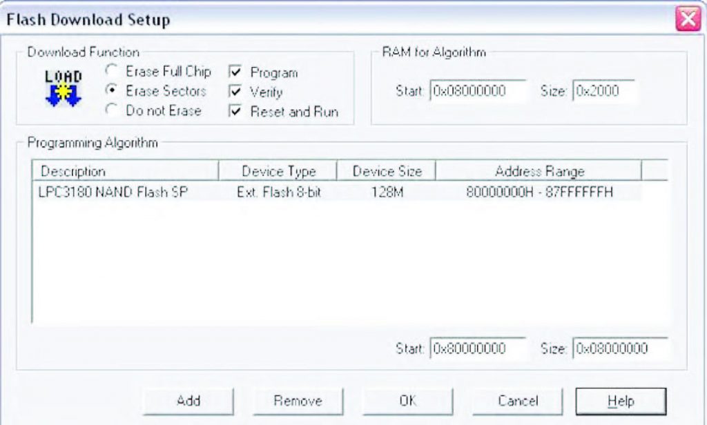 Figura 7: opzioni Flash Download Setup