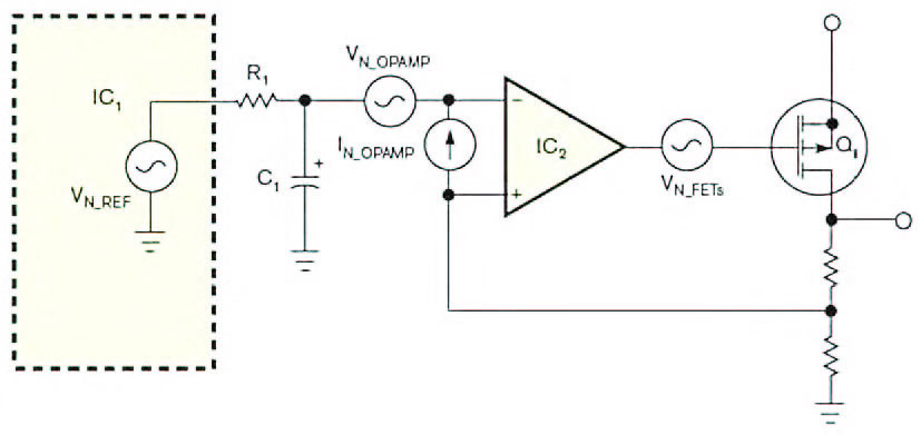Figura 2: circuito semplificato per l’analisi del rumore.