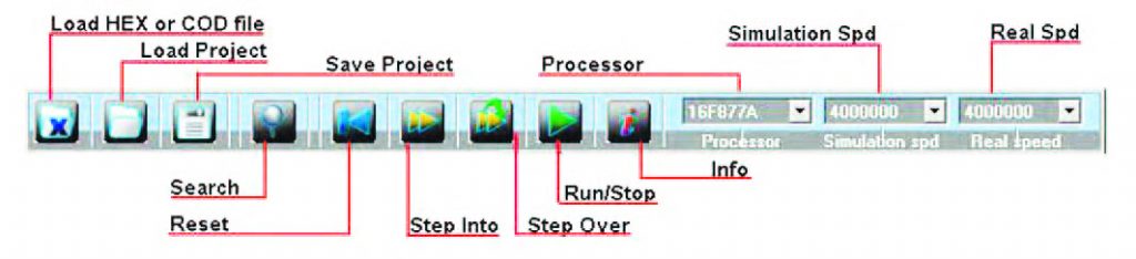 Figura 7: esploso dei comandi della Toolbar.