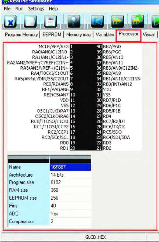 Figura 12: tab panel “Processor”.