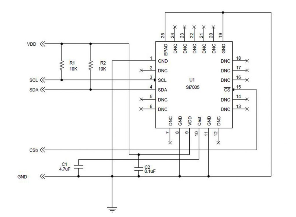 Figura 3: Si7005: circuito applicativo tipico