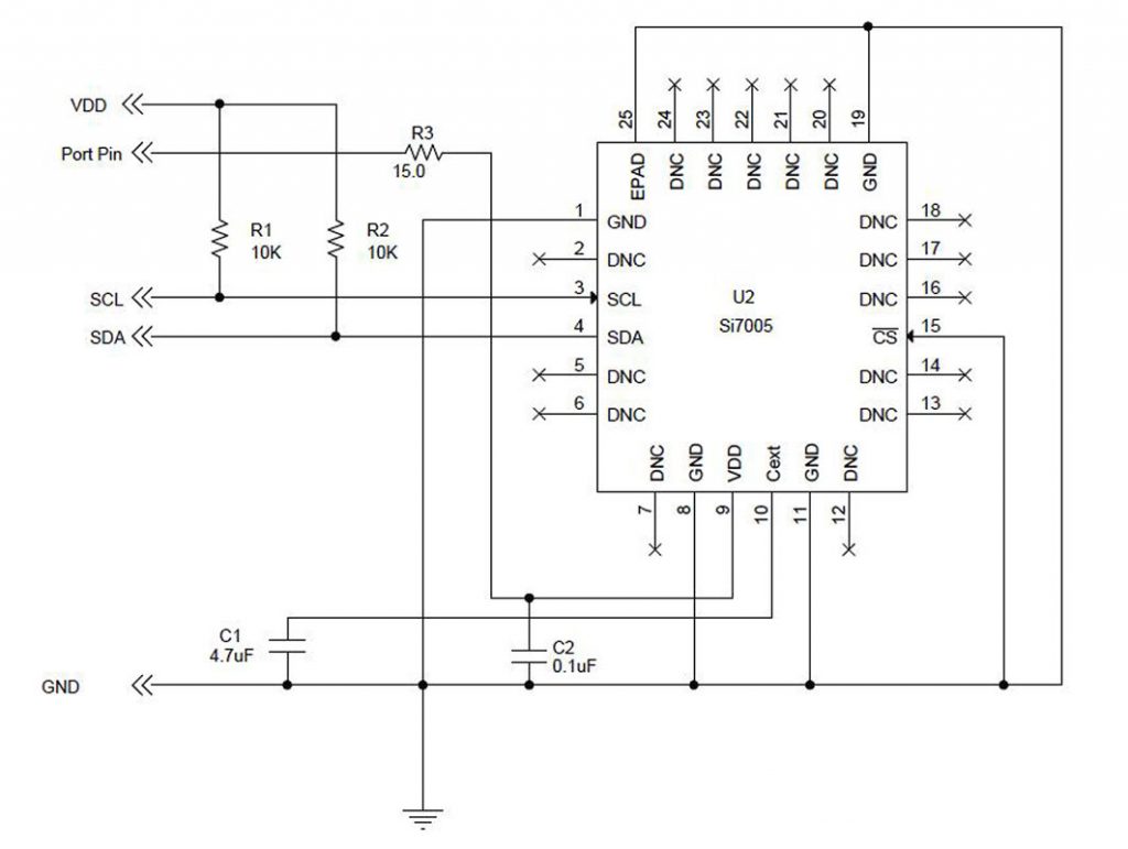 Figura 4: Si7005: schema per soluzioni a batteria
