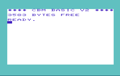 Schermata iniziale del Commodore VIC 20