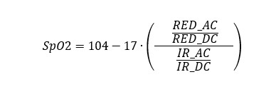 equazione del calcolo dell'ossigenazione SpO2